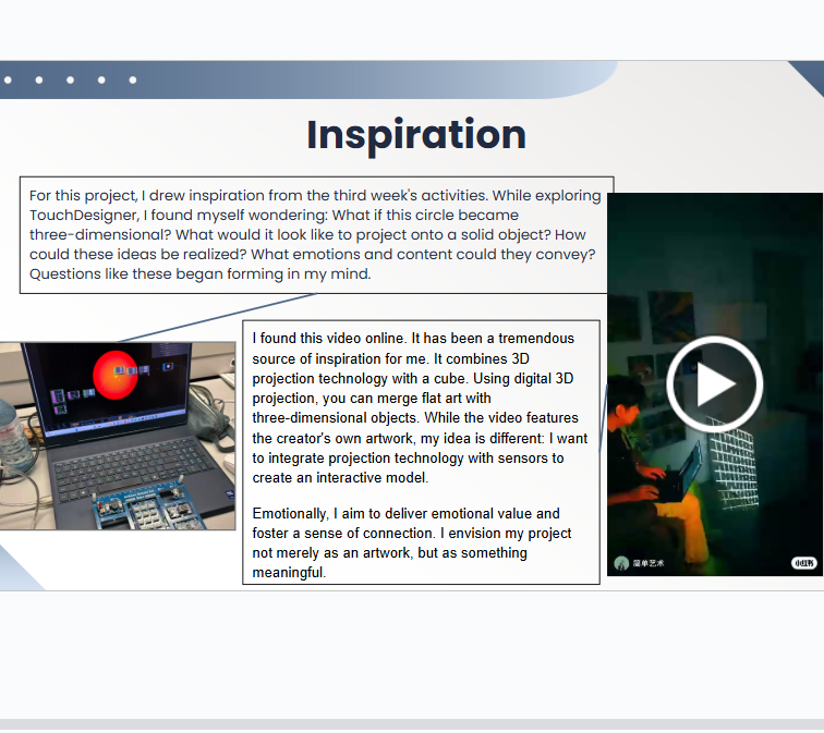 This is my source of inspiration. At first, I found all of these incredibly beautiful, but later I came to understand that 3D projection is also deeply connected to human emotions.
